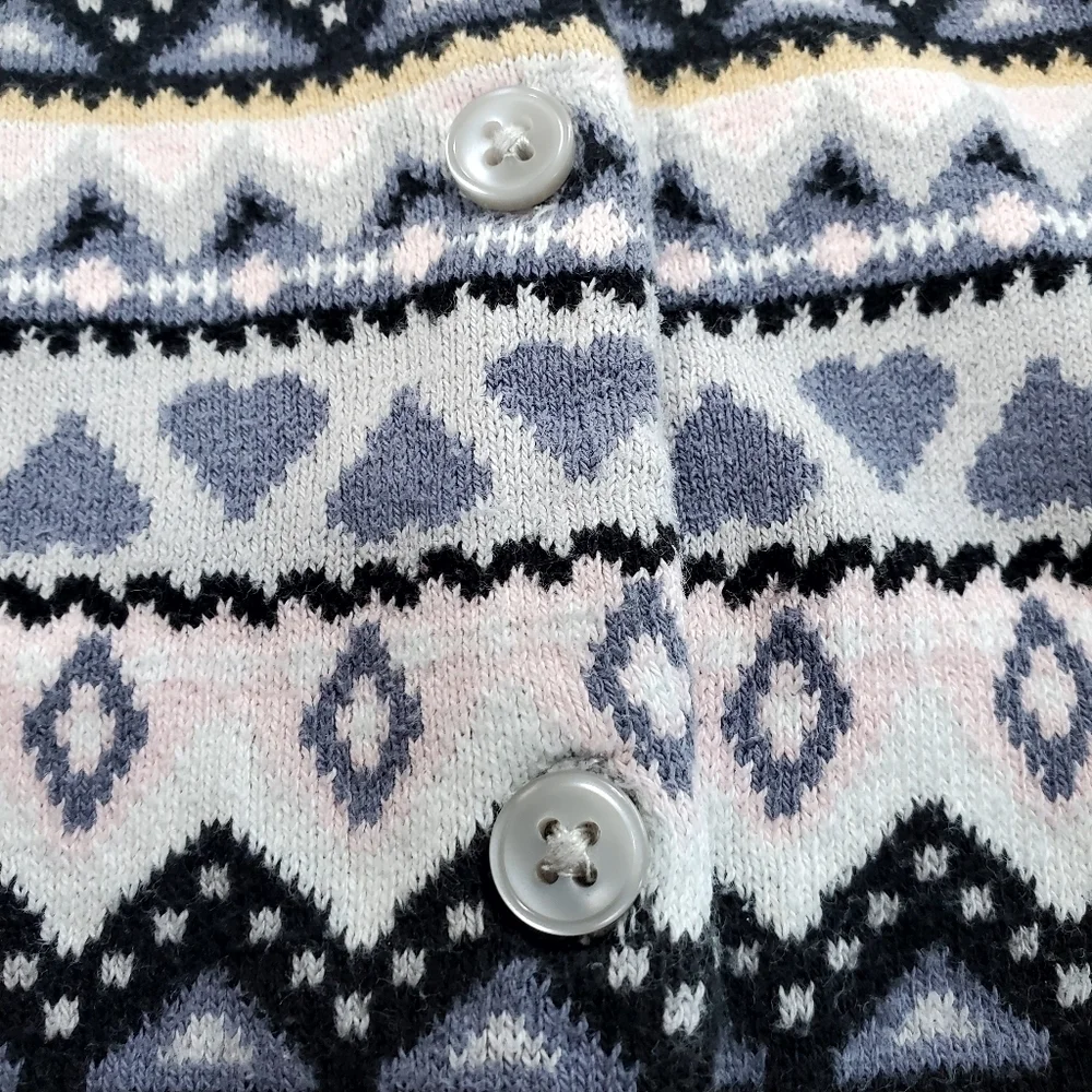 K1185 * Gymboree Girls Button Down Cardigan Blue Grey Pink Size 2T